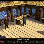 **

A vibrant and bustling Lineage starting village. New players, clad in basic armor, are interacting with NPCs and accepting quests. The scene should convey a sense of adventure and excitement, with classic fantasy elements like wooden structures, weapon shops, and quest boards prominently displayed. Focus on the "Anfänger-Training" (Beginner Training) quest giver, maybe with a quest marker above their head.

**