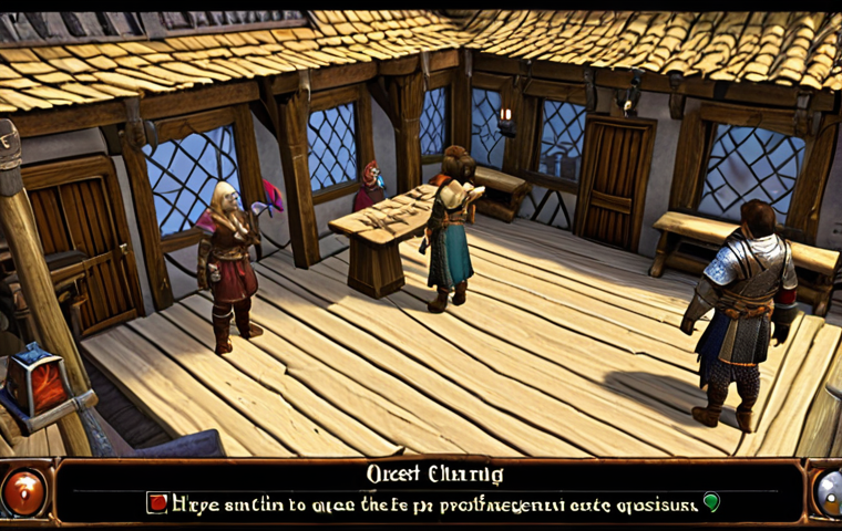 **
A vibrant and bustling Lineage starting village. New players, clad in basic armor, are interacting with NPCs and accepting quests. The scene should convey a sense of adventure and excitement, with classic fantasy elements like wooden structures, weapon shops, and quest boards prominently displayed. Focus on the "Anfänger-Training" (Beginner Training) quest giver, maybe with a quest marker above their head.
**