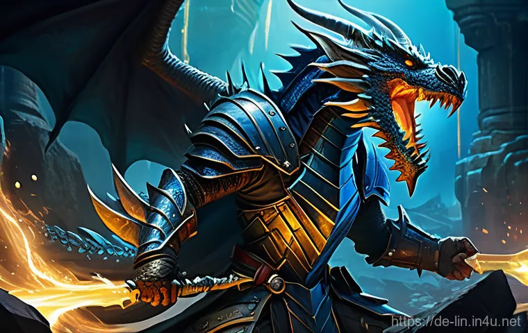 리니지 희귀 아이템 활용 - Image Prompt 1: The Dragon's Hoard - Epic Boss Battle**
