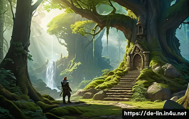 리니지 커뮤니티 게임 플레이 토론 - **Prompt:** A diverse group of fantasy adventurers is shown in a vibrant, ancient ruin within a lush...