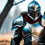 리니지 희귀 장비 활용 - A detailed fantasy warrior character wearing a rare full armor set with glowing set-bonuses effects,...