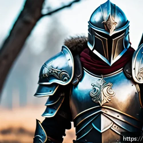 리니지 희귀 장비 활용 - A detailed fantasy warrior character wearing a rare full armor set with glowing set-bonuses effects,...