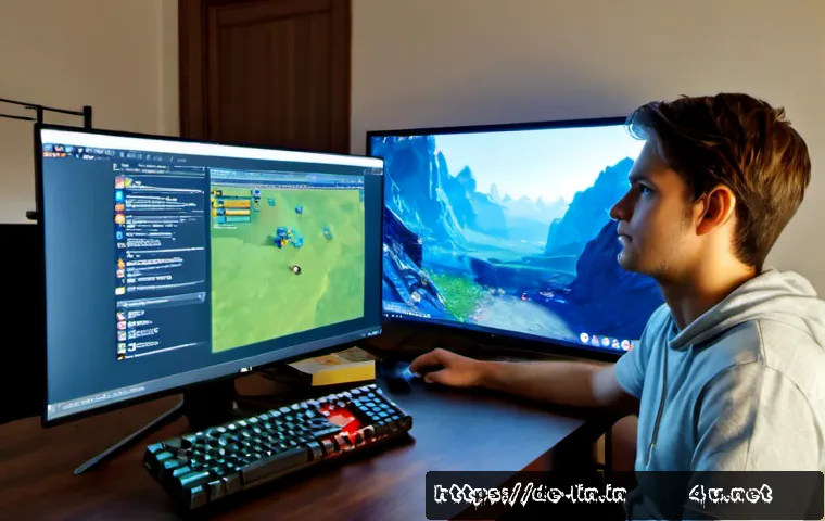 리니지 희귀 보스 공략법 - Photorealistic German PC gamer in a tidy modern apartment, studying a fantasy MMORPG rare boss battl...